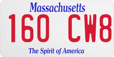 MA license plate 160CW8