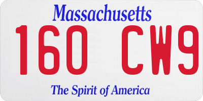 MA license plate 160CW9