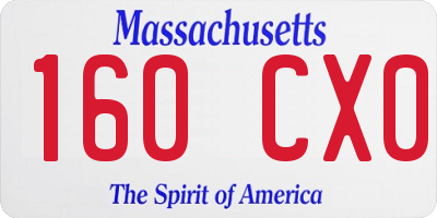 MA license plate 160CX0