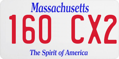 MA license plate 160CX2