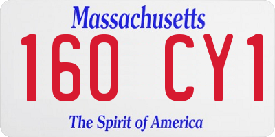 MA license plate 160CY1