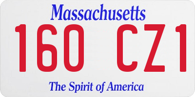 MA license plate 160CZ1