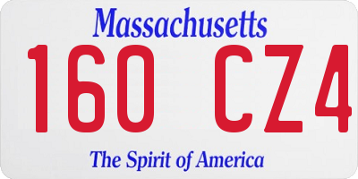 MA license plate 160CZ4