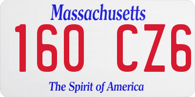 MA license plate 160CZ6