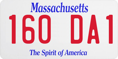 MA license plate 160DA1