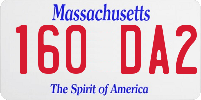MA license plate 160DA2