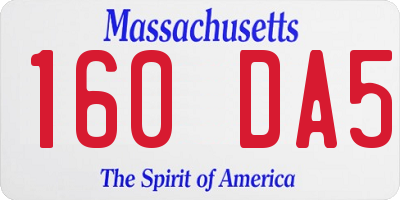 MA license plate 160DA5