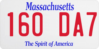 MA license plate 160DA7