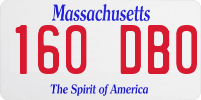 MA license plate 160DB0