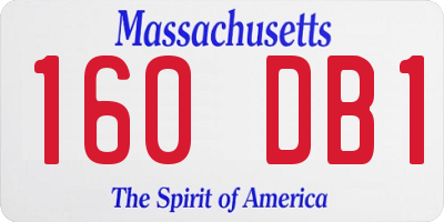 MA license plate 160DB1