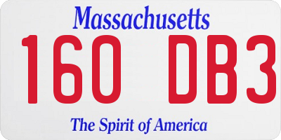 MA license plate 160DB3