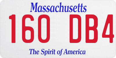 MA license plate 160DB4