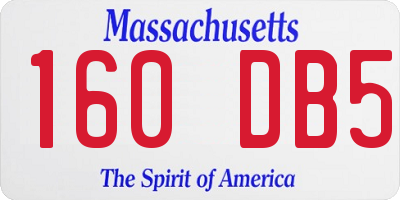 MA license plate 160DB5