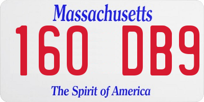 MA license plate 160DB9