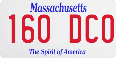MA license plate 160DC0