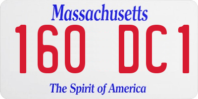 MA license plate 160DC1