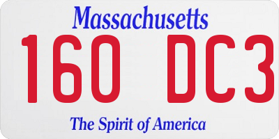 MA license plate 160DC3