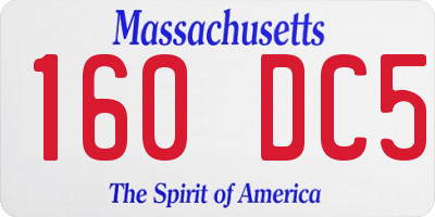 MA license plate 160DC5