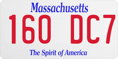 MA license plate 160DC7