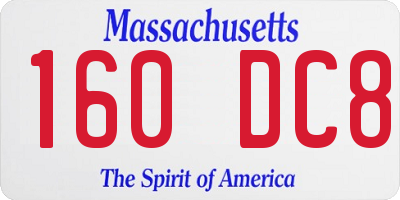 MA license plate 160DC8