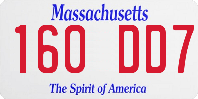 MA license plate 160DD7