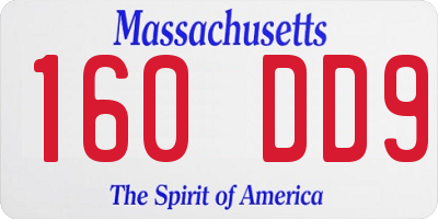 MA license plate 160DD9