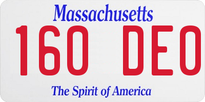 MA license plate 160DE0