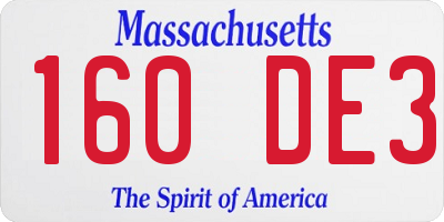 MA license plate 160DE3