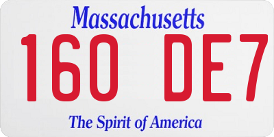 MA license plate 160DE7