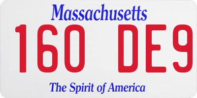 MA license plate 160DE9