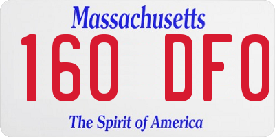 MA license plate 160DF0
