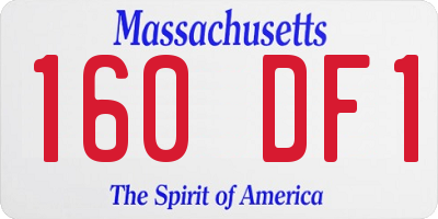 MA license plate 160DF1