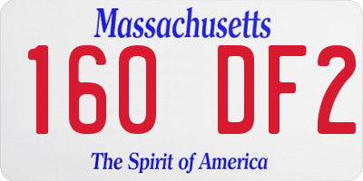 MA license plate 160DF2