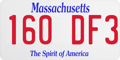 MA license plate 160DF3