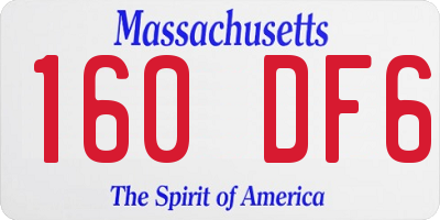 MA license plate 160DF6