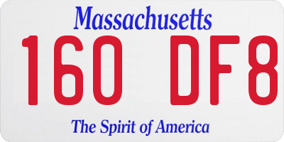 MA license plate 160DF8