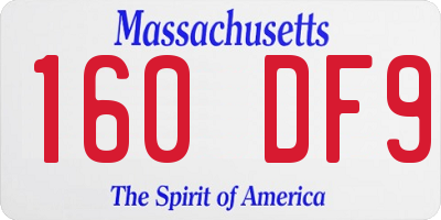 MA license plate 160DF9