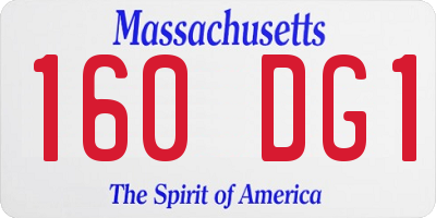 MA license plate 160DG1