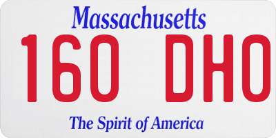 MA license plate 160DH0