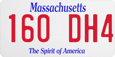 MA license plate 160DH4