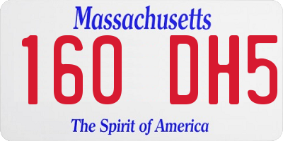 MA license plate 160DH5