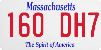 MA license plate 160DH7
