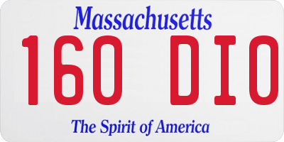 MA license plate 160DI0