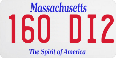 MA license plate 160DI2