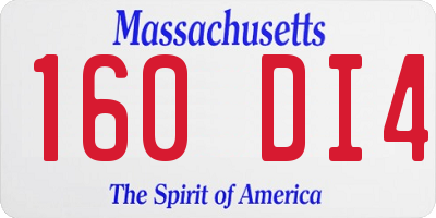 MA license plate 160DI4