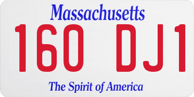 MA license plate 160DJ1