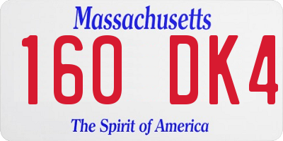 MA license plate 160DK4