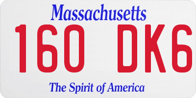 MA license plate 160DK6