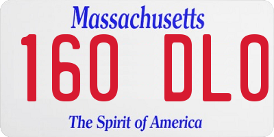 MA license plate 160DL0