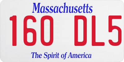 MA license plate 160DL5